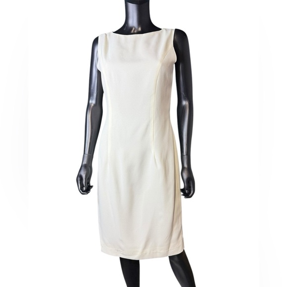 VINTAGE ALEX EVENINGS SIZE 8 PETITE cream  FORMAL DRESS SLEEVELESS‎ EVENT - Picture 1 of 16